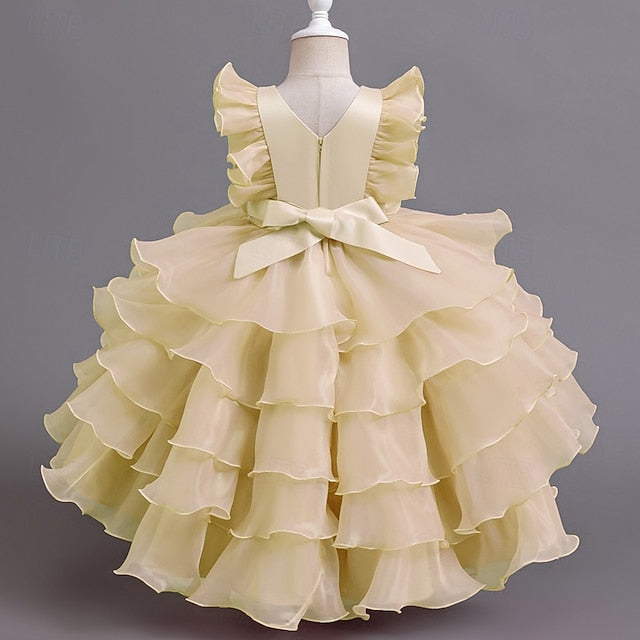 Dress Floral Kids Girls' Asymmetrical Party