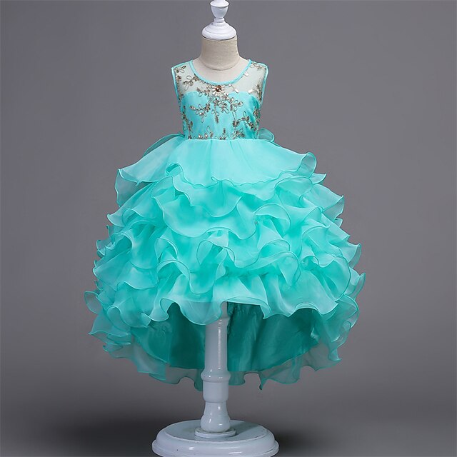 4-13 Party Floral Wedding Summer Kids Dress Ruffle Girls'