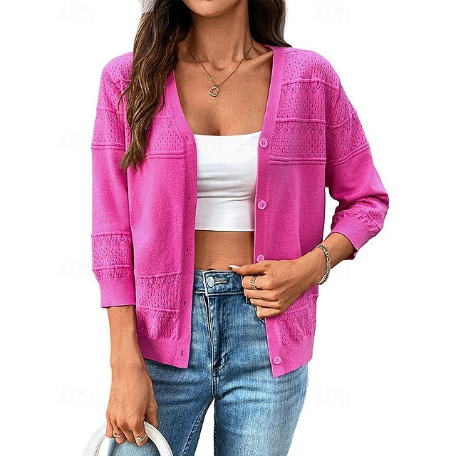 Women's Knit Cardigan Long Sleeve Top Athleisure Fall /