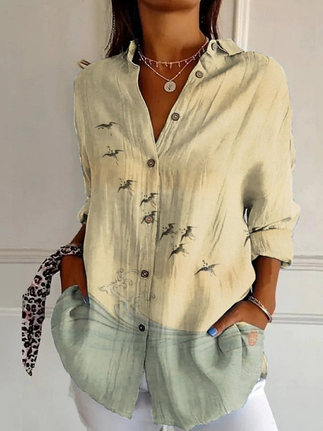 Women's Shirt Boho Shirt Blouse Print Flower Modern Boho
