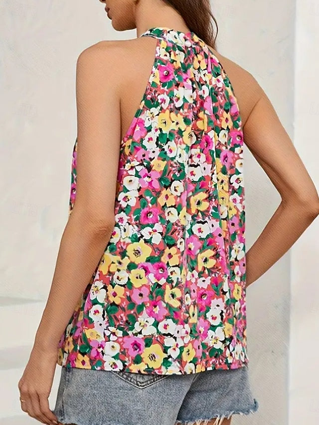 Women's Camisole Tank Top Floral Stylish Casual Sleeveless