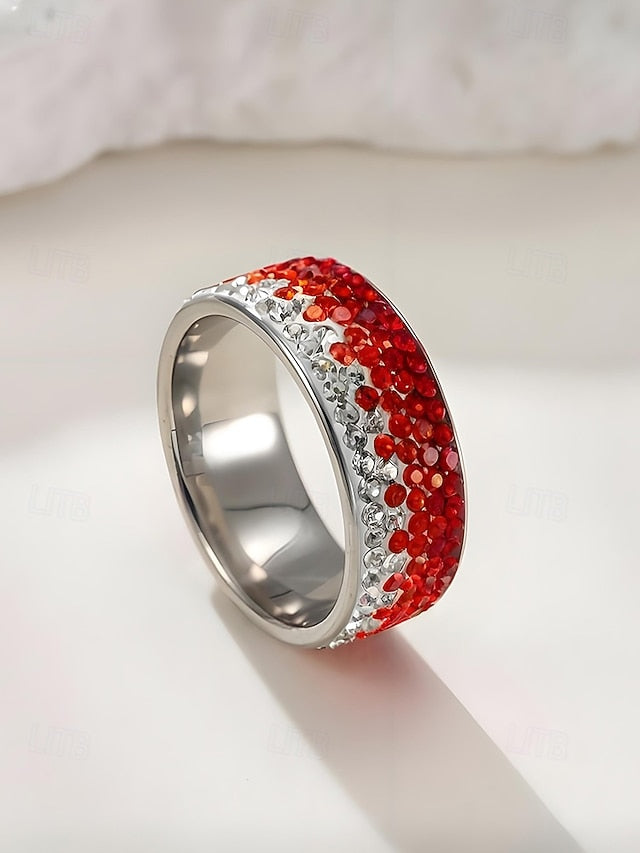 – Ring Stainless Stylish Red Steel Christmas Men's