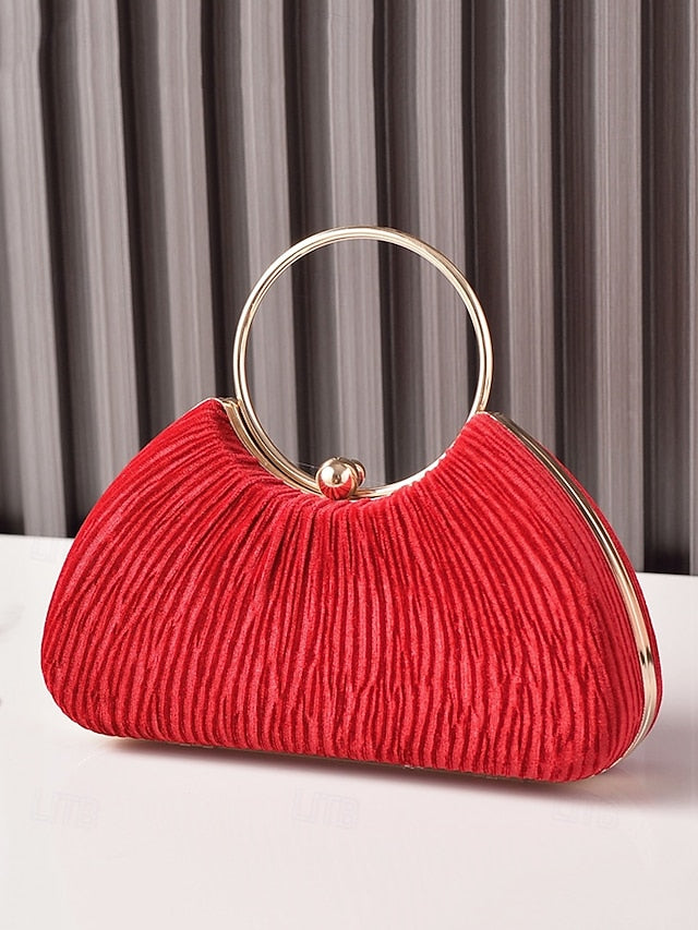 – Elegant Women's Party Handbag Velvet Christmas Red