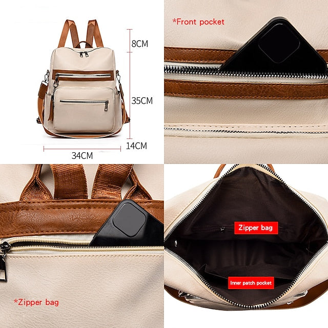 and Vintage Backpack Leather Tassel Purse with Women's Faux