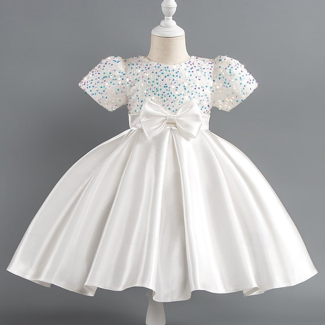Sequin Party Short Girls' Toddler Sleeve Dress Wedding