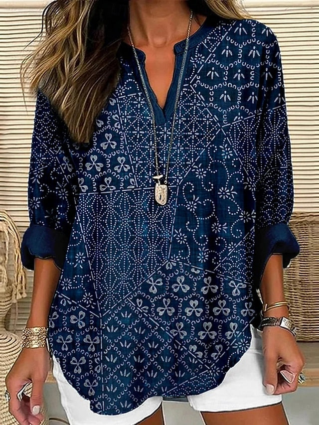 Women's Shirt Buttons Print Floral Vintage Daily Casual