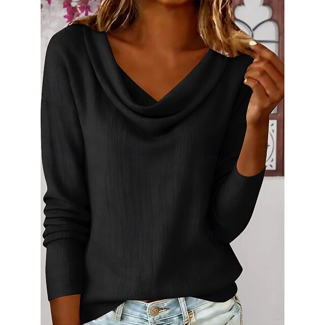 Women's T Shirt Tee Top Solid Color Fashion Stylish Classic