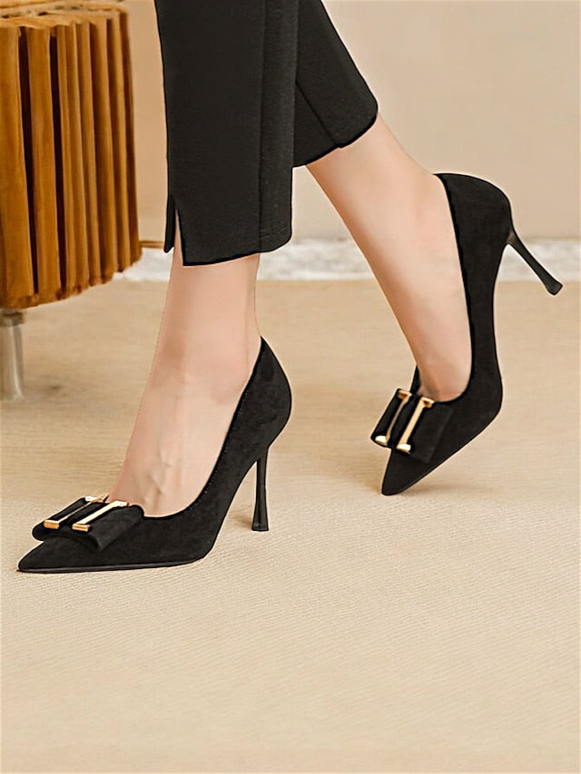 Heel Pointed Pumps Toe Elegant Teal Kitten Velvet Women's -