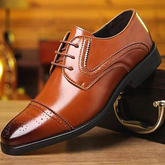 Black Men's Shoes and White Color-Blocked with