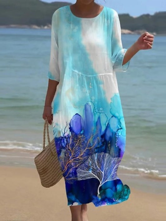 Women's Midi Dress Casual Dress Print Dress Fashion Modern