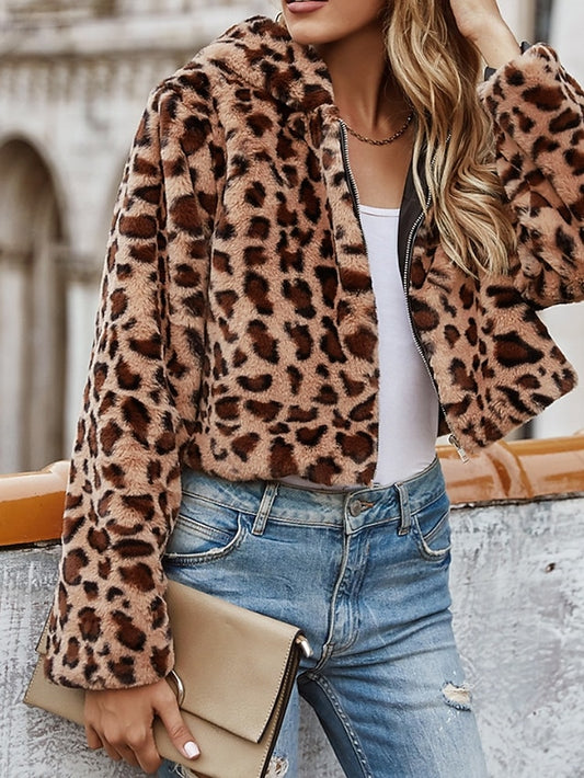 Fur Women's Coat Warm Faux Hoodie Comfortable Jacket