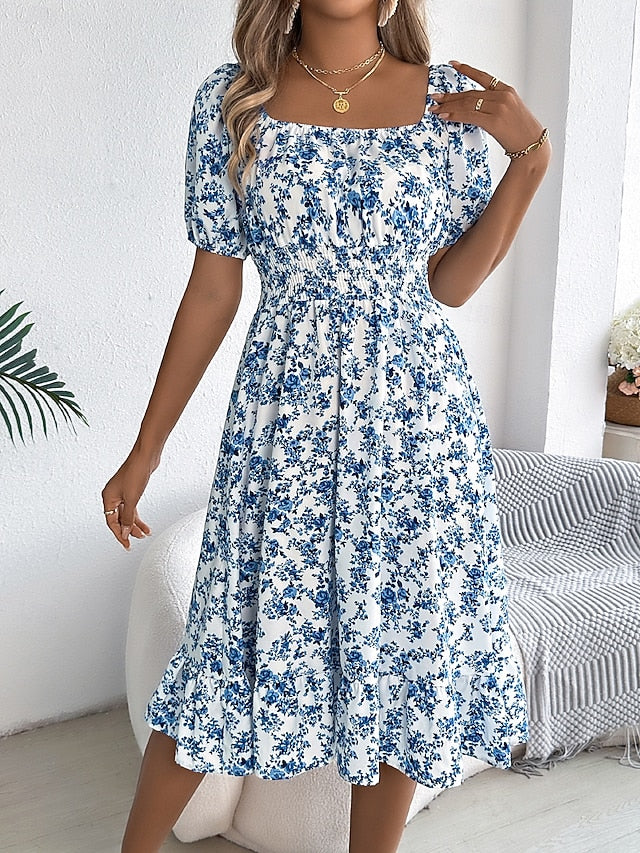 Women's Midi Dress A Line Dress Milkmaid Dress Midi Dress