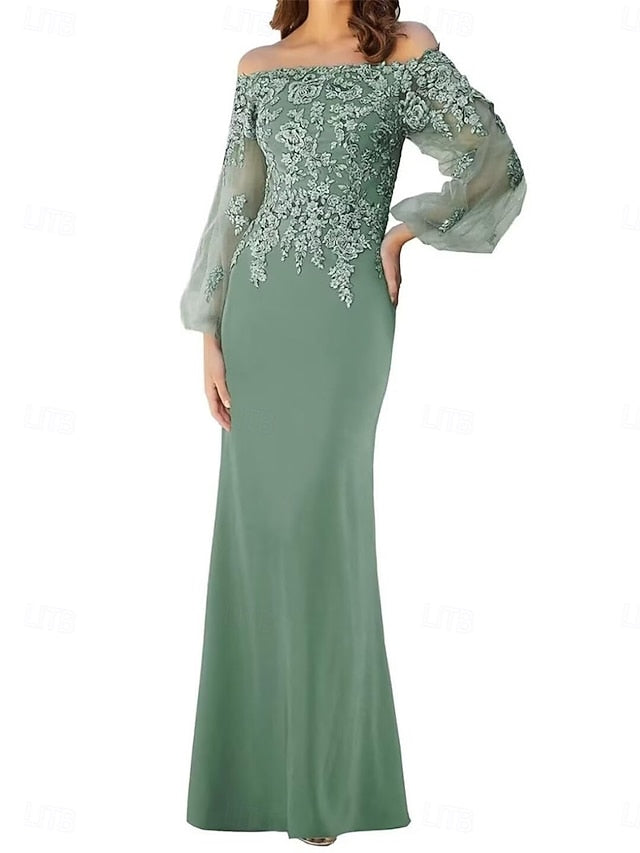 Dress the of Elegant Shoulder Mermaid Off / Bride Trumpet Mother