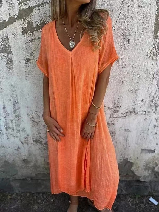 Women's Maxi Dress A Line Dress Solid Color Casual Outdoor