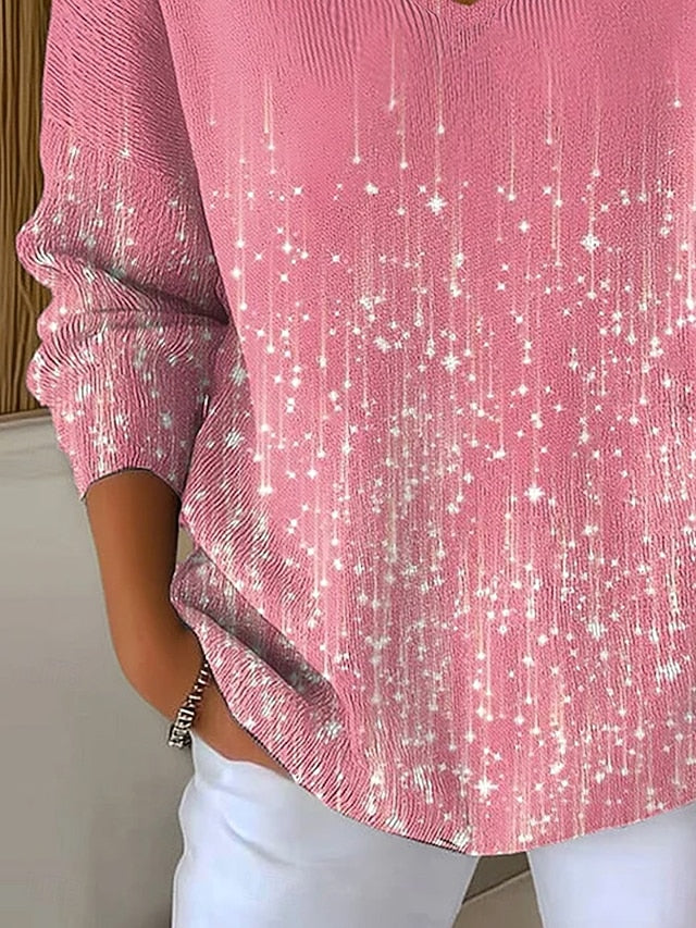 Women's T Shirt Ombre Graphic Elegant Fashion Casual Long