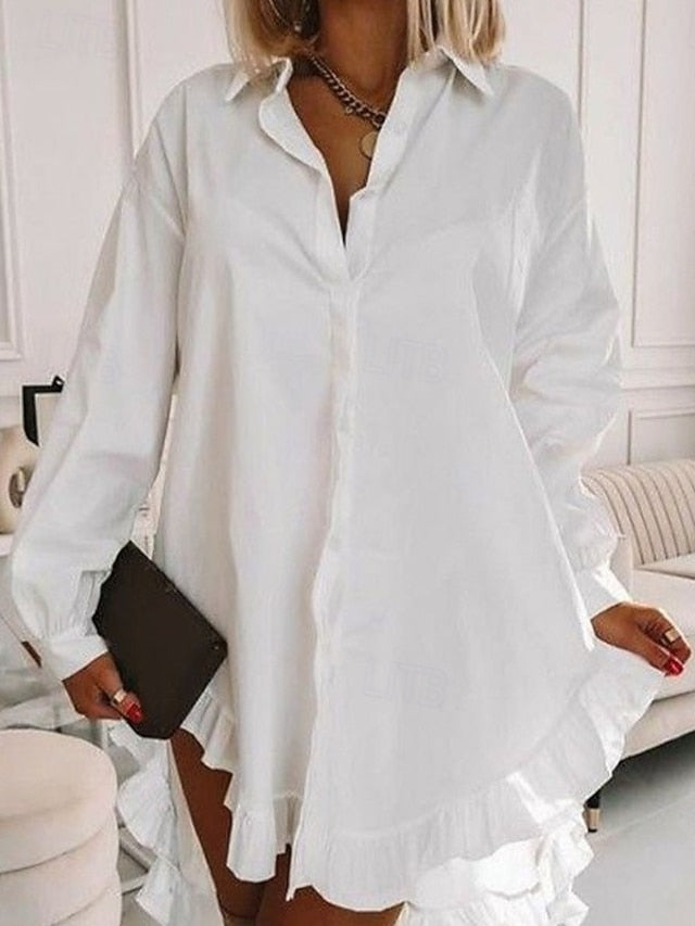Women's Mini Dress White Dress Casual Dress Stylish Classic