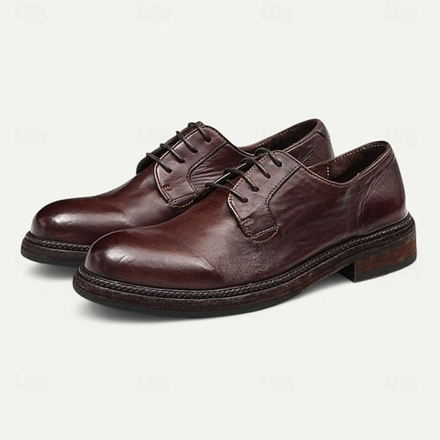 Clean Goodyear Derby with Shoes Leather and Welt Men's Tan
