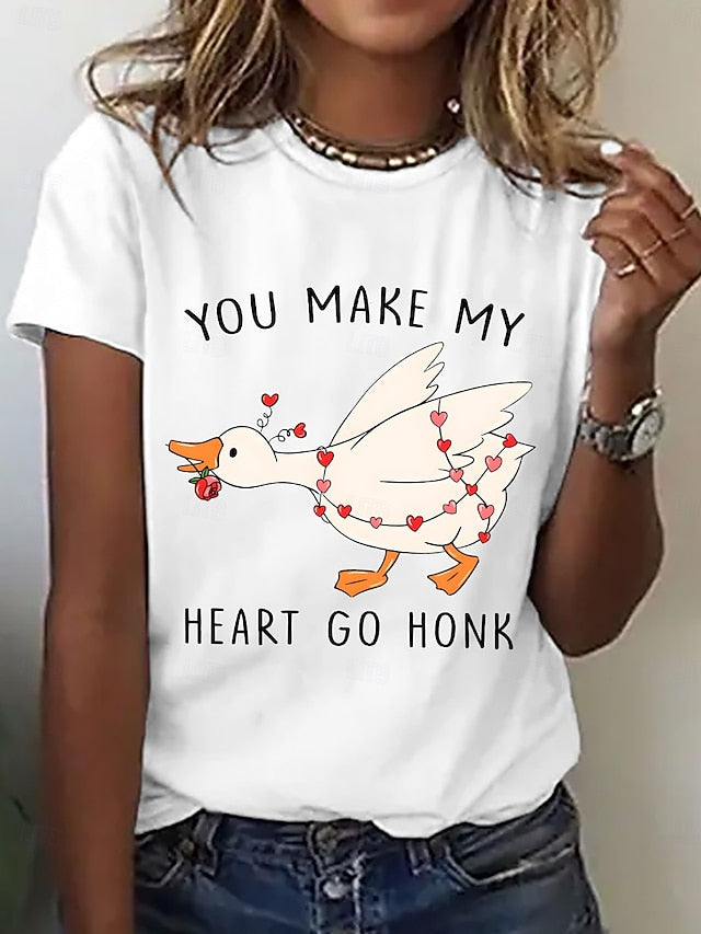 Valentine's Day Women's T Shirt Print Heart LOVE