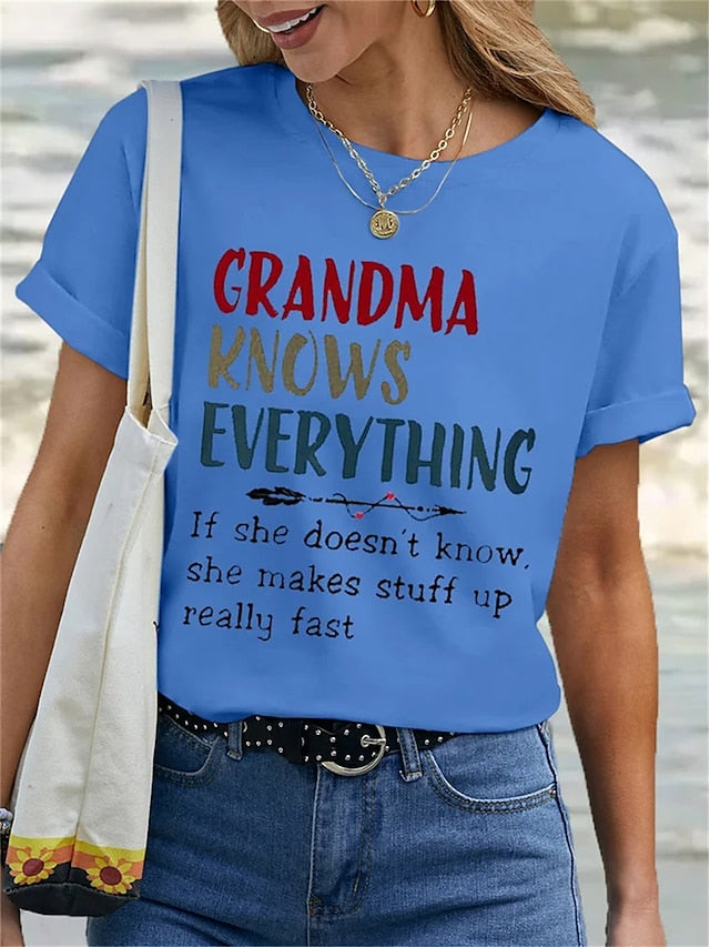 Women's T Shirt Basic Letter Print Short Sleeve Regular