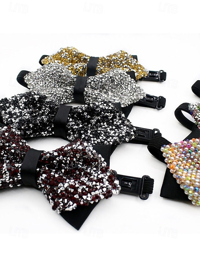 Sequins Bow Polyester Christmas Tie – Sparkling Men's