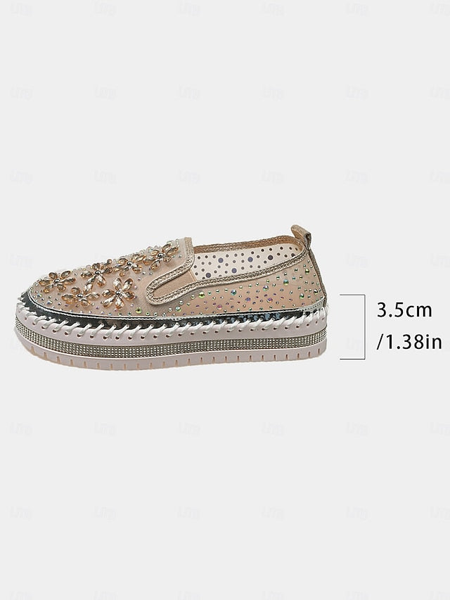 Embellished Mesh Slip-On with Women's Rhinestone Sneakers