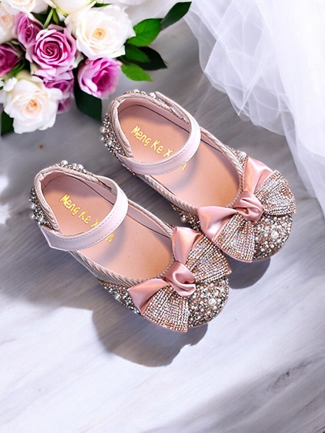 – Sparkly Rhinestone Mary Girls' Shoes Glitter Jane Bow