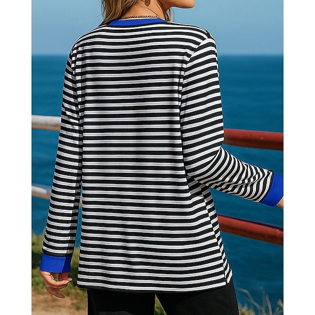 Women's Pullover Sweatshirt Casual Tops Pocket Long Sleeve