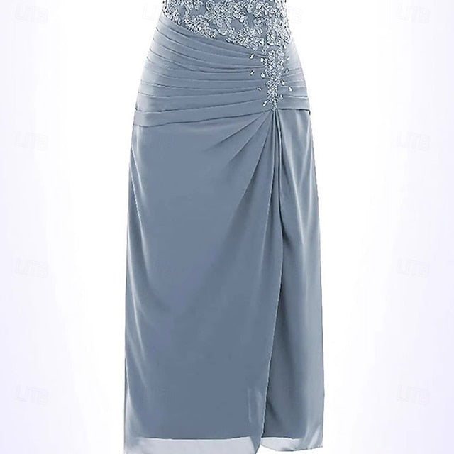 Mermaid Simple Crew Bride of Dress the Trumpet Elegant / Mother