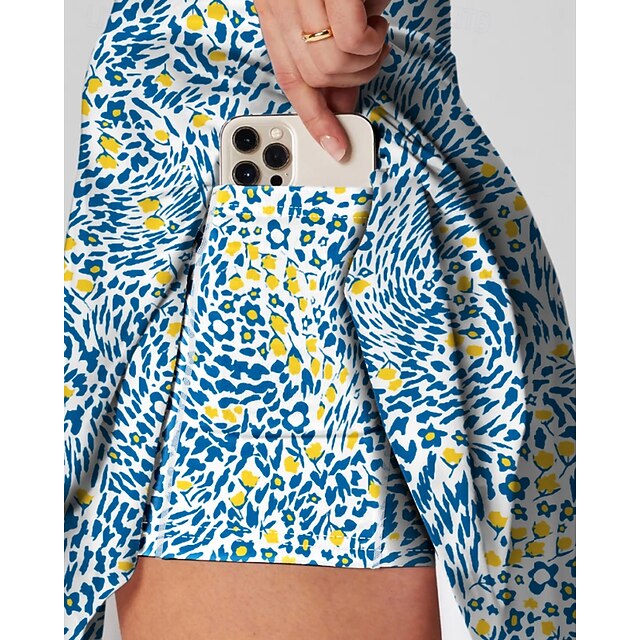 Women's Floral Casual Skirt Tennis Skirts with Shorts