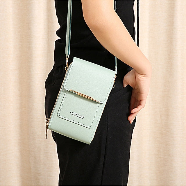 Sac à bandoulière pour téléphone portable, portefeuille pour femme, porte-monnaie