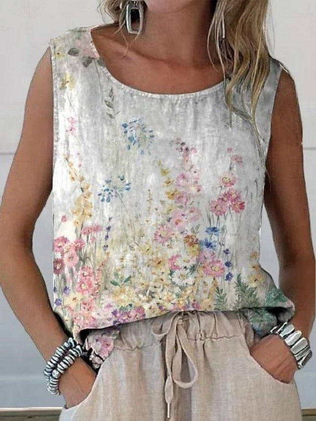 Women's Tank Top Print Floral Stylish Modern Sleeveless