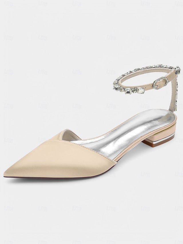 Black Crystal-Ankle with Wedding Chic – Strap Shoes Satin