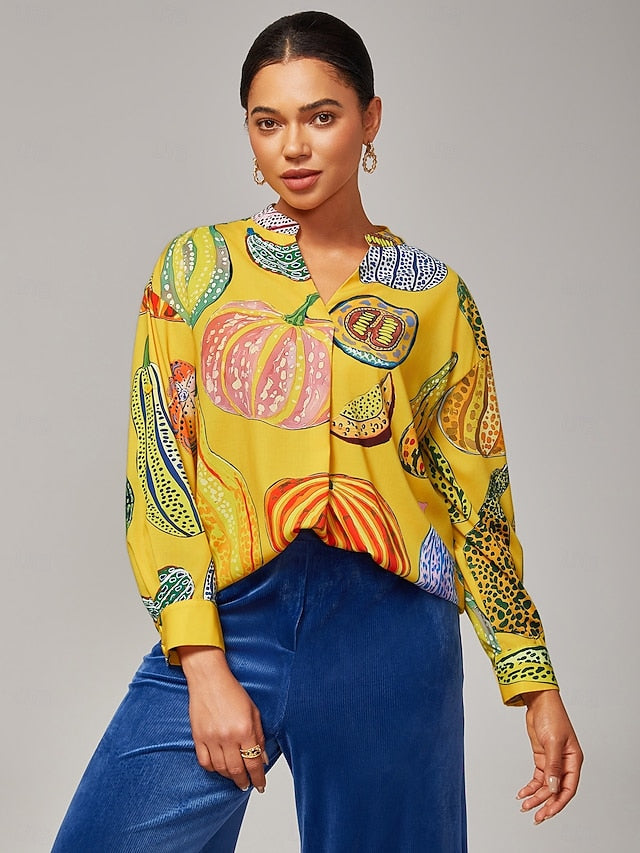 Women's Top Casual Drop Shoulder Stand Collar Inverted