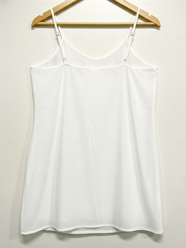 Viscose Adjustable Straps Cami Dress Vacation