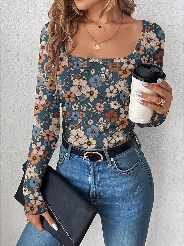 Women's Tunic Print Floral Graphic Plants Vintage Fashion