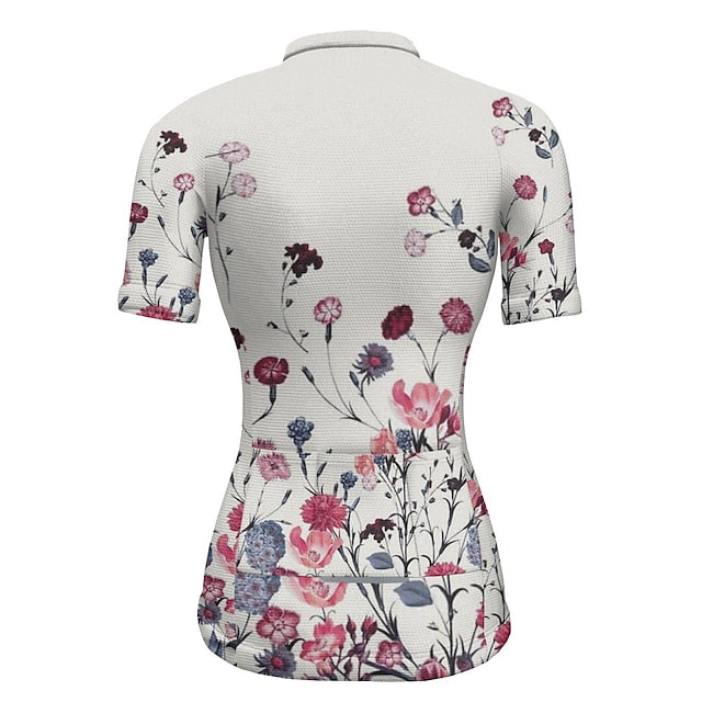 Women's Cycling Jersey Floral Botanical Short Sleeve Bike