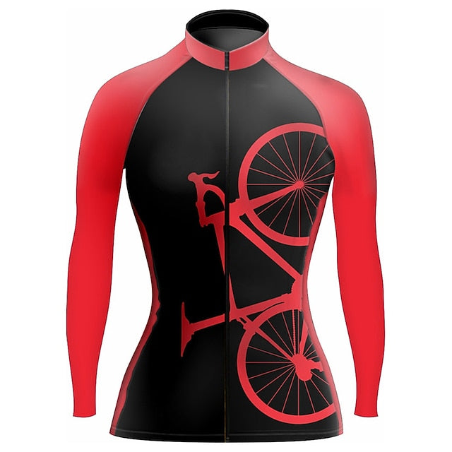 Women's Cycling Jersey Graphic Funny Long Sleeve Bike