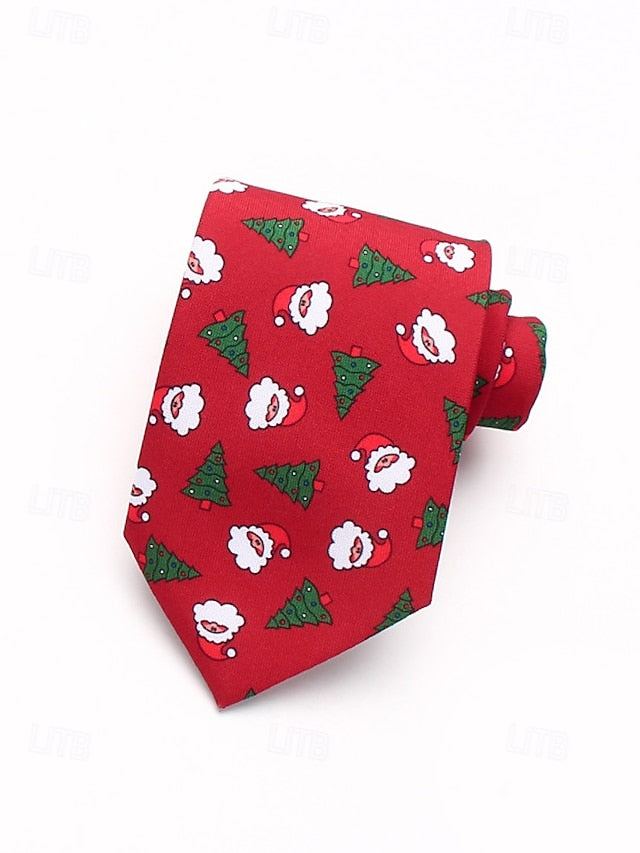 Polyester Tree Tie and Men's Silk – Fun Santa Christmas