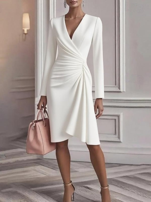 Women's Midi Dress Satin Dress Party Dress Sheath Dress