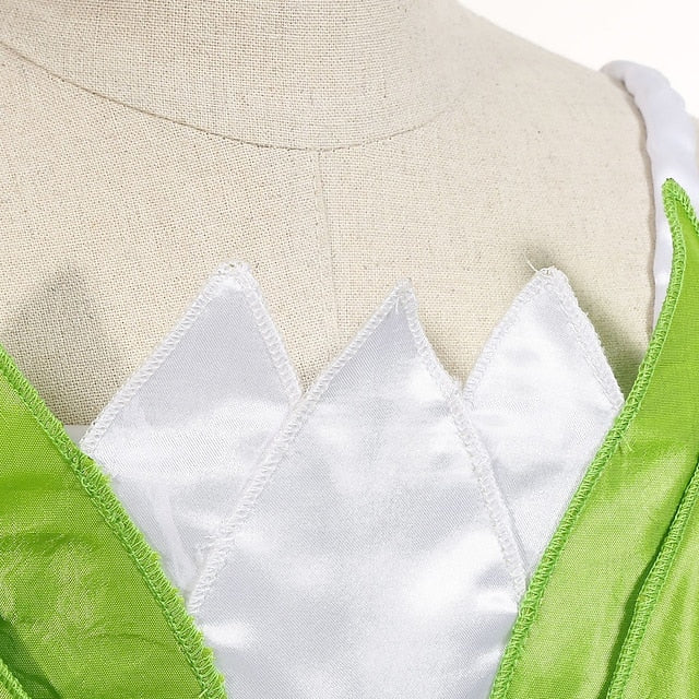 Girl Tinker Tiana Fairytale Flower Dress Princess Theme Bell