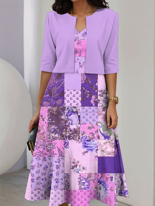 Women's Dress Set A Line Dress Midi Dress Elegant Casual