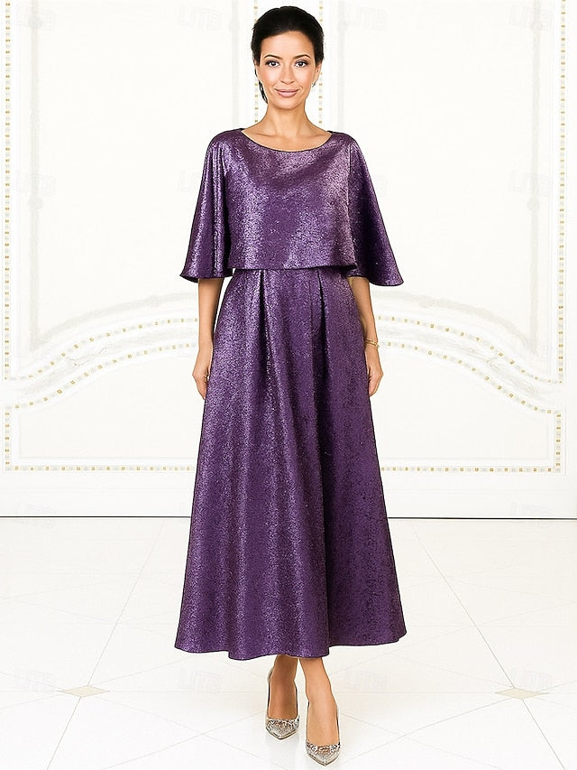 A-Line Ankle Length Party Dress Cocktail Dress Wedding Guest