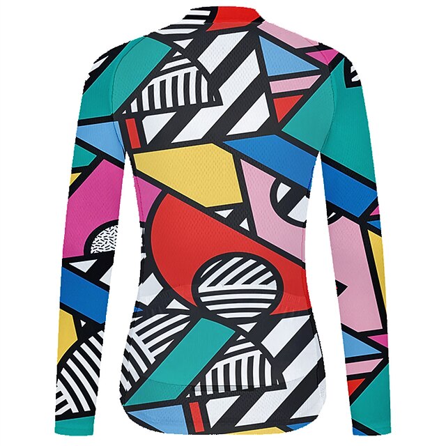 Women's Cycling Jersey Geometric Geometry Funny Long Sleeve