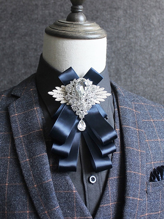 Crystal Ribbon - Luxury Elegant Pin Men's Brooch Tie Bow
