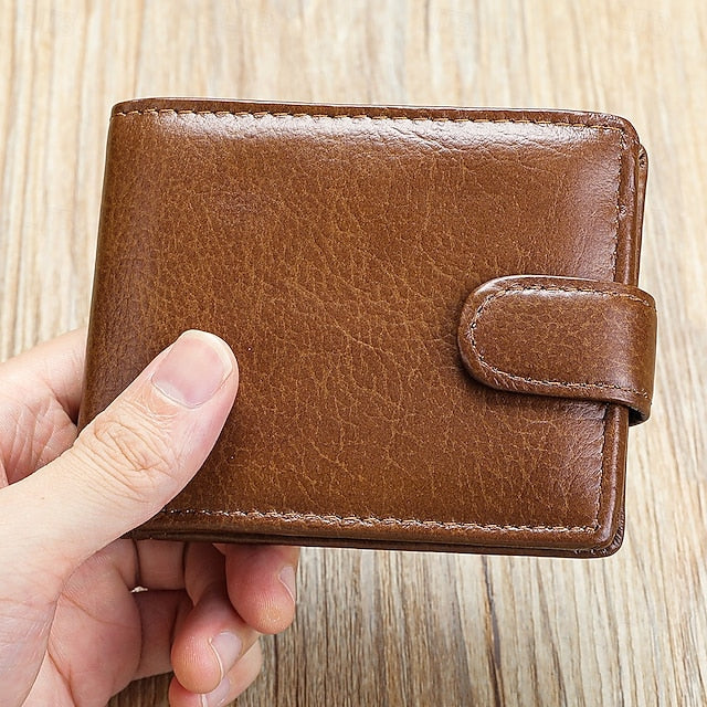 wallet card leather purse multi top cowhide layer Genuine coin