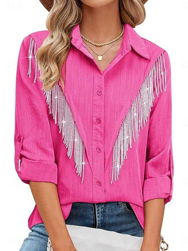 Women's Shirt Tunic Button Down Shirt Casual Shirt Buttons