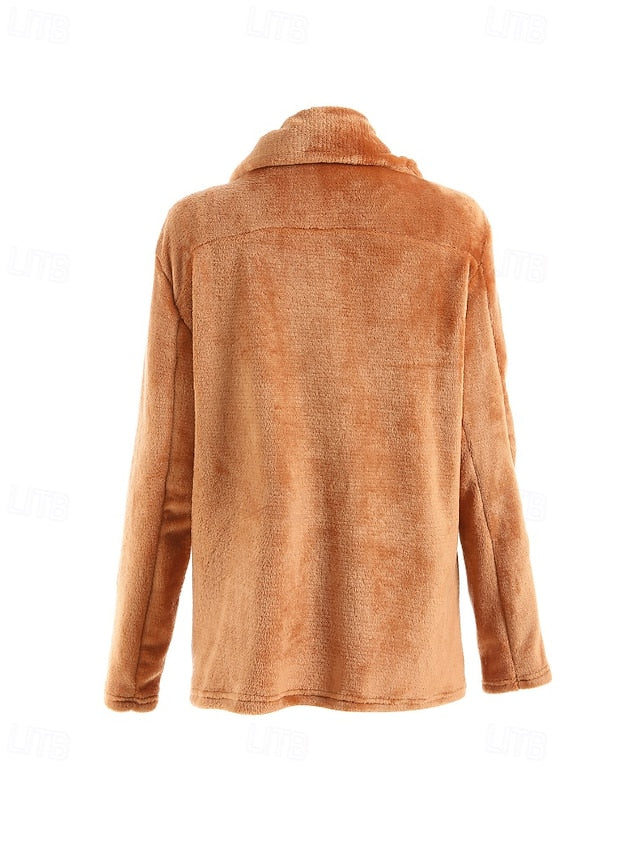 Coat Women's Teddy Faux Furs Fur Warm Comfortable