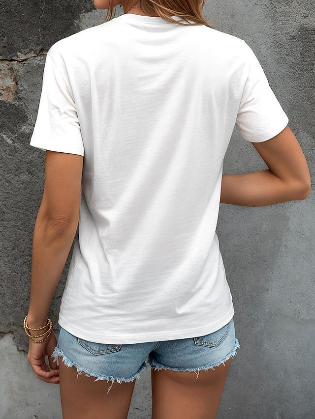 Women's T Shirt Cotton Shirt Print Floral Graphic Casual