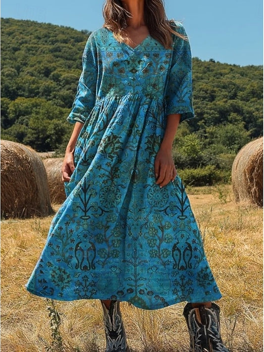 Women's Maxi Dress Sundress A Line Dress Pleated Dress