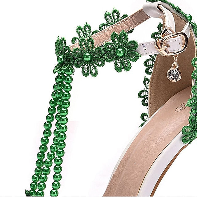 Shoes Heel Lace High Women's Bridal Pointed Wedding